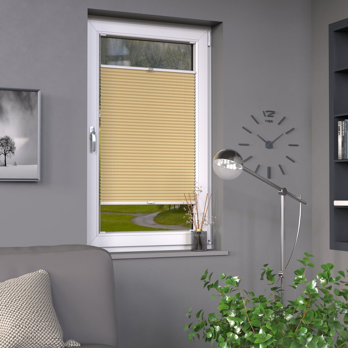 Plissee Blickdicht nach Maß – Basic Sichtschutz für Fenster & Türen