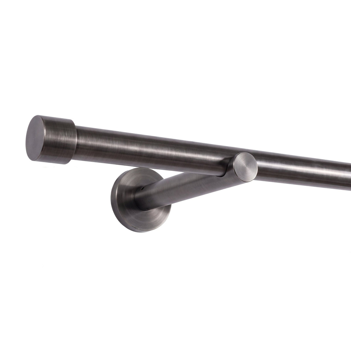 Gardinenstange auf Maß 19mm 1-läufig Titan mit Kappe - Serie Trend