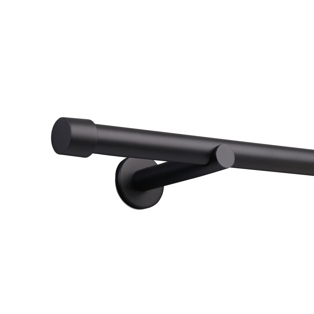 Gardinenstange Style 25mm Schwarz-matt mit Kappe