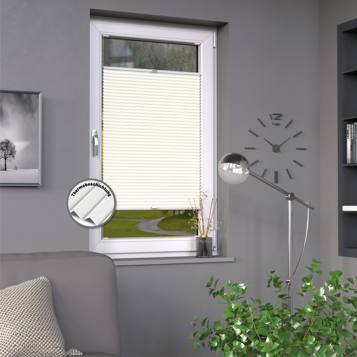 Plissee Basic Thermo nach Maß Vanille