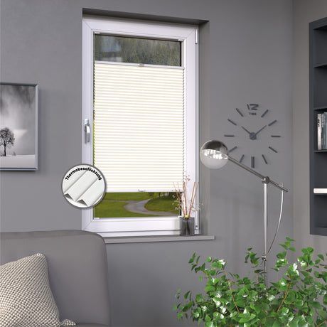 Plissee Basic Thermo nach Maß Vanille