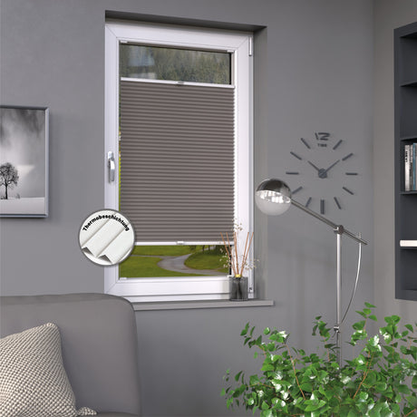 Plissee Basic Thermo nach Maß Grau