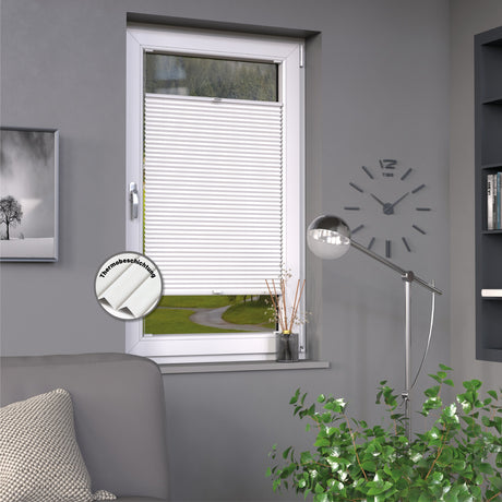 Plissee Basic Thermo nach Maß Weiß