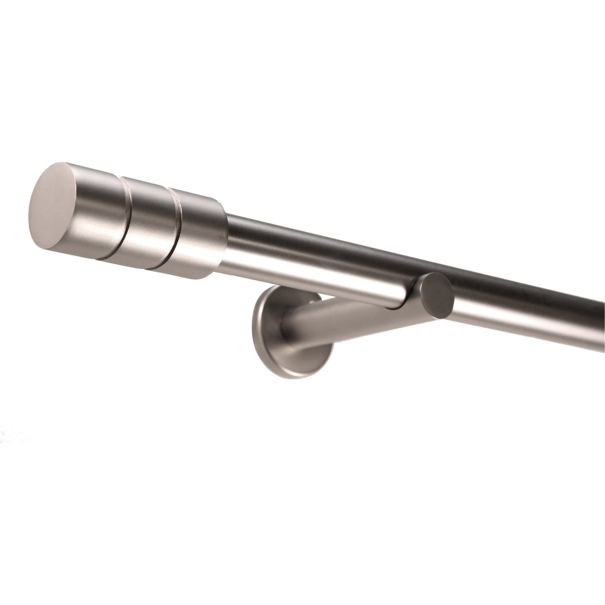 Embout style tringle à rideau aspect inox cylindre 25mm