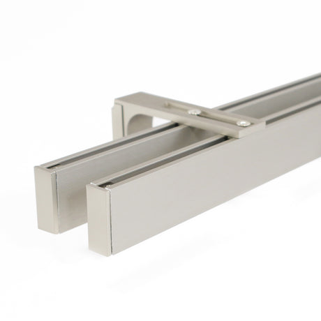 2-lauf Gardinenschiene Innenlauf Edelstahl-optik Loft