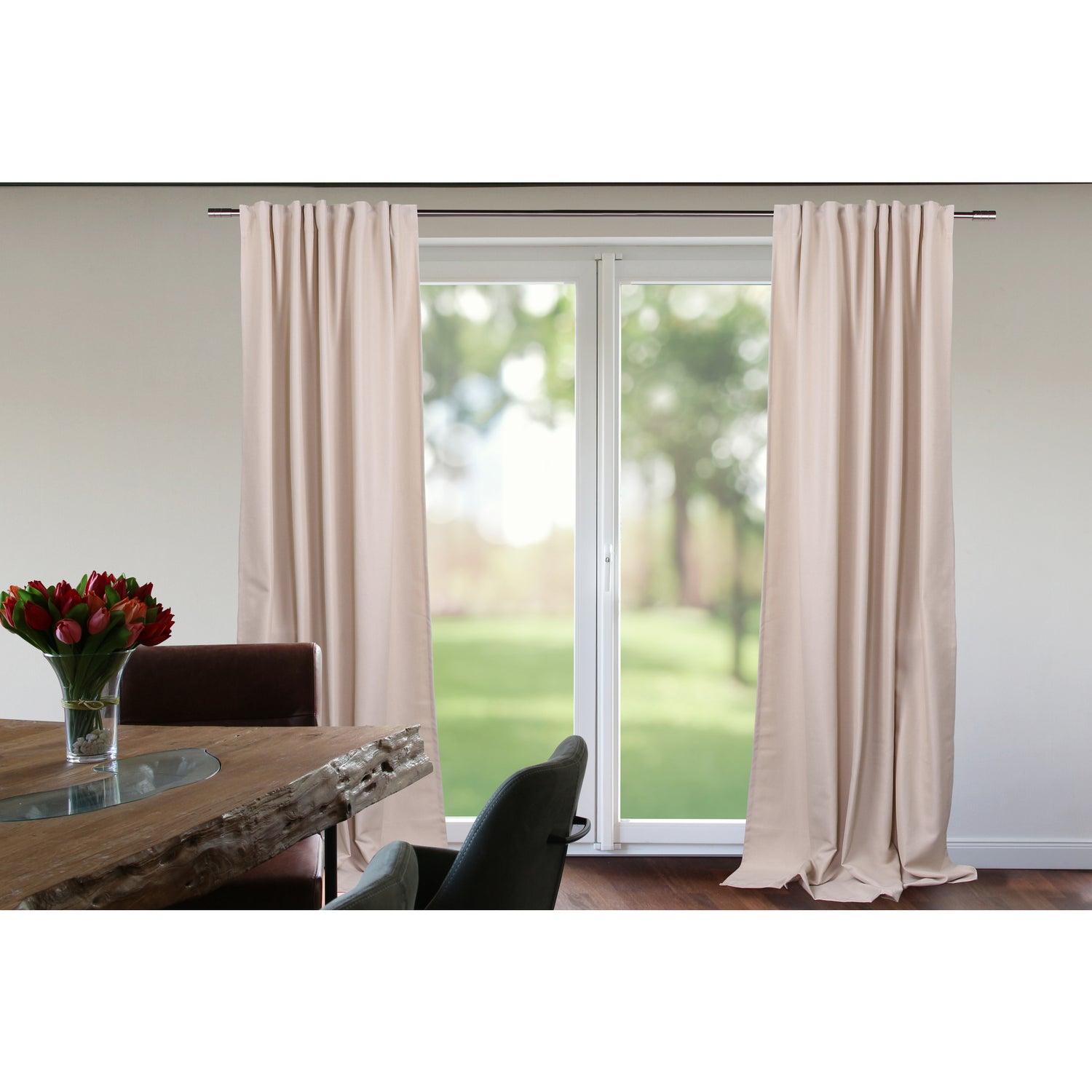 Vorhang Creme mit Struktur