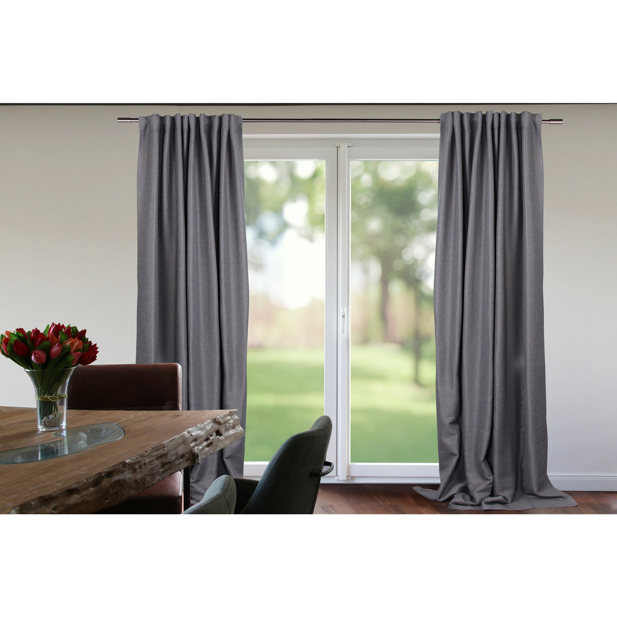 Vorhang Dunkelgrau mit Struktur