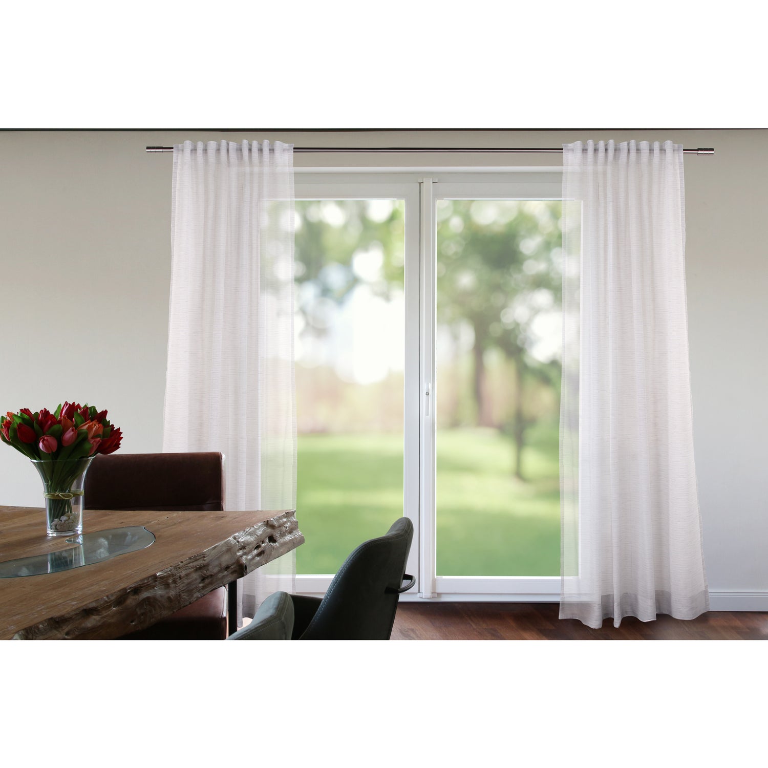 Vorhang Hellgrau Transparent