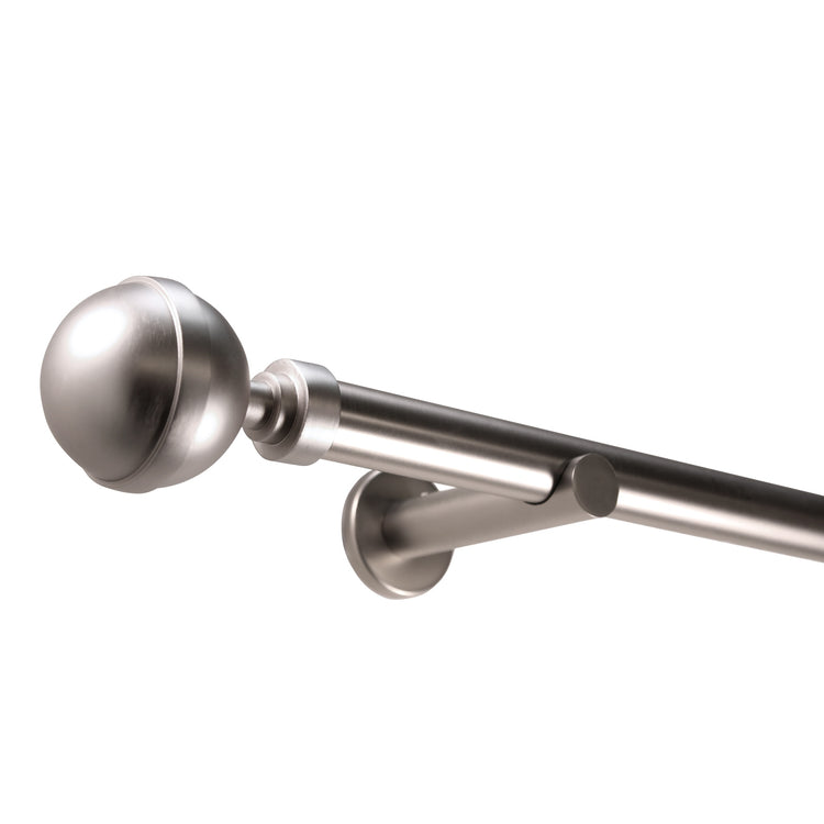 Gardinenstange auf Maß 25mm 1-läufig Edelstahl-optik mit Kugel - Serie Style