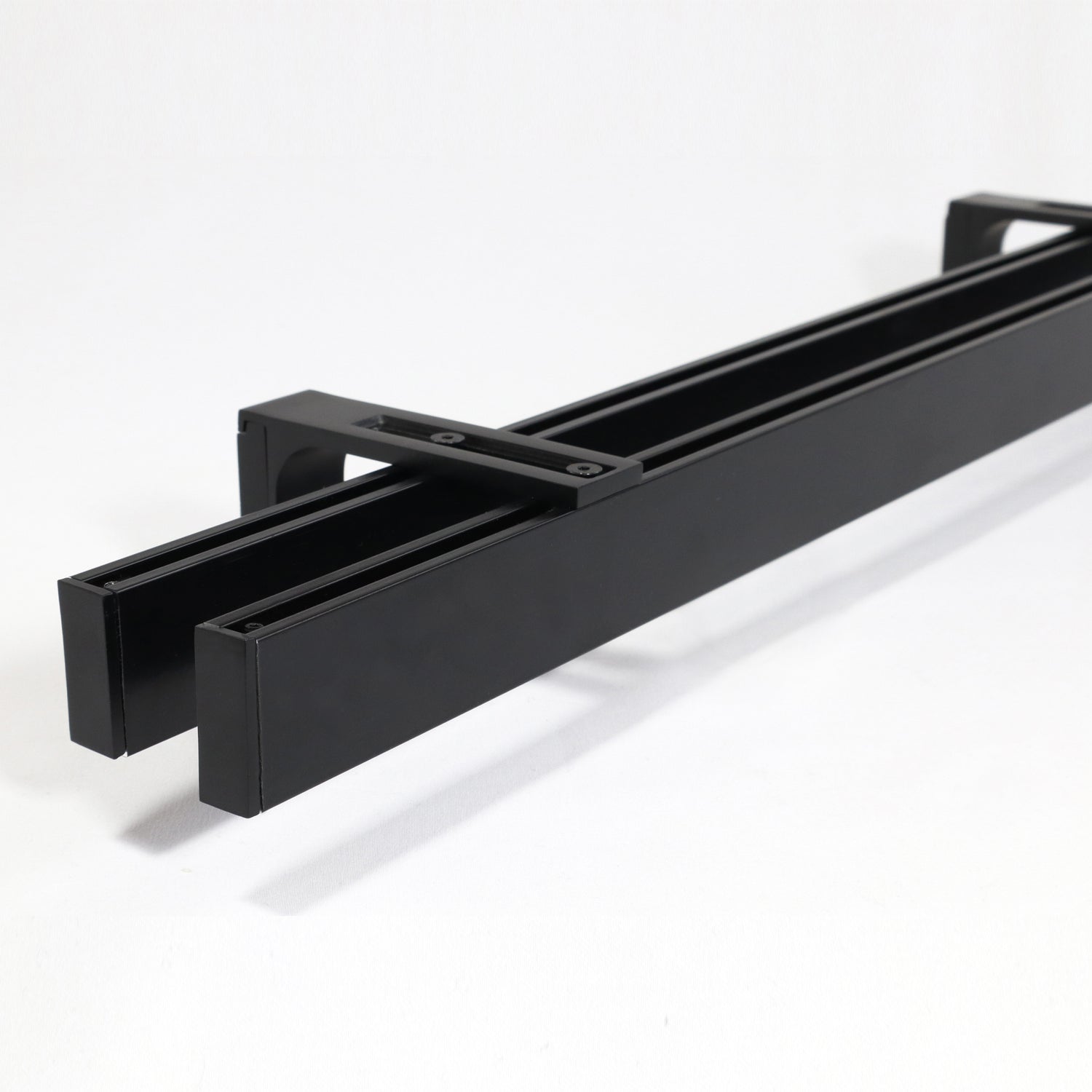 2-lauf Gardinenschiene Innenlauf Schwarz Loft