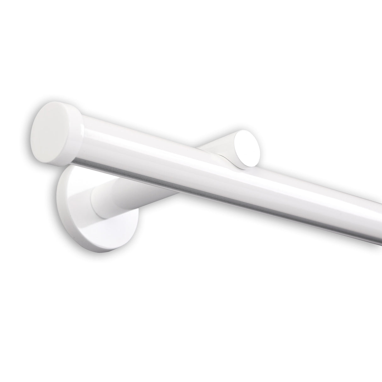 Gardinenstange Innenlauf Modern 20mm Weiß mit Kappe