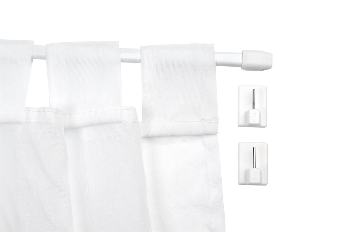 Vitragenstangen Set mit Gardine und Klebehaken