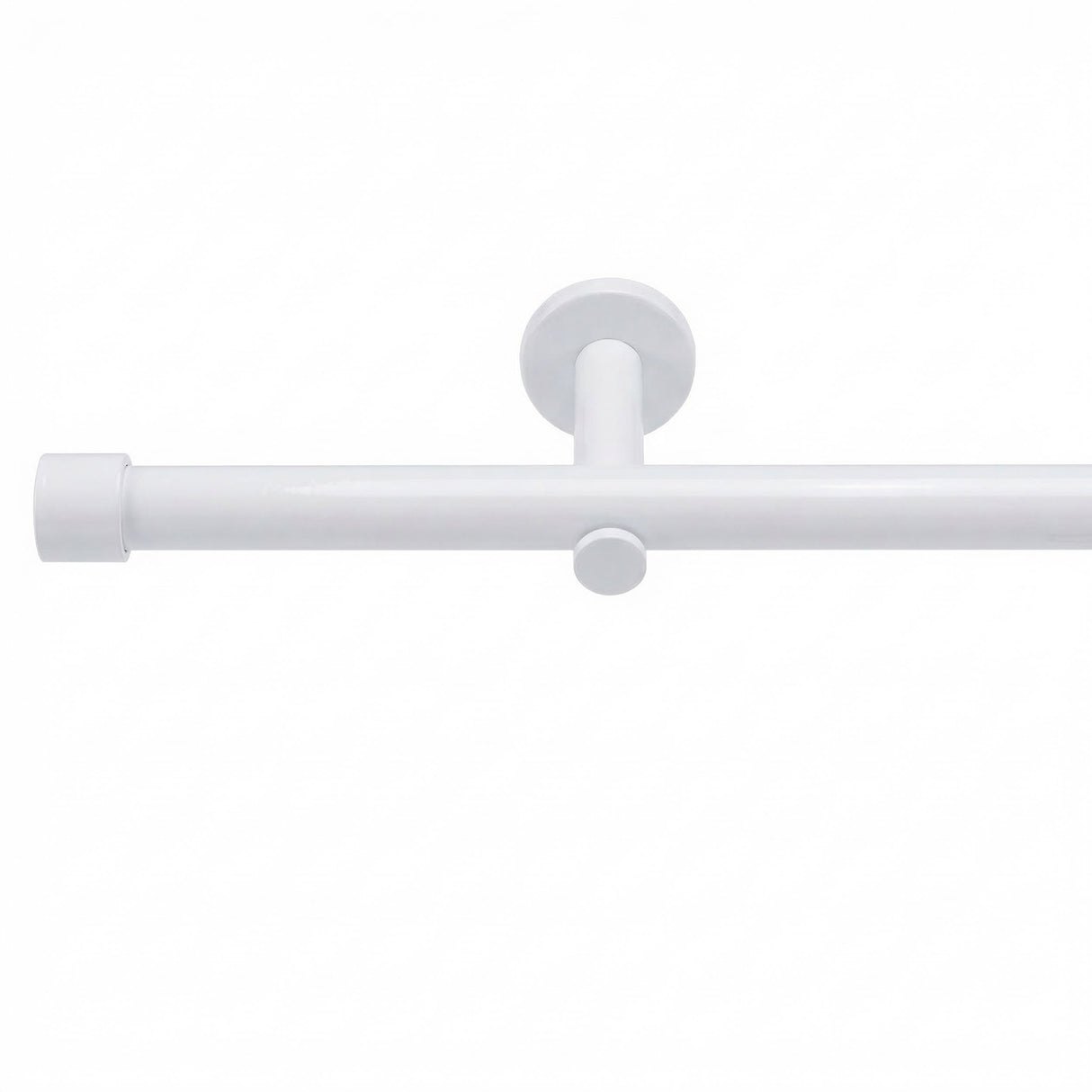 Custom-made curtain rod 25mm 1-track black matt with cap - Style series