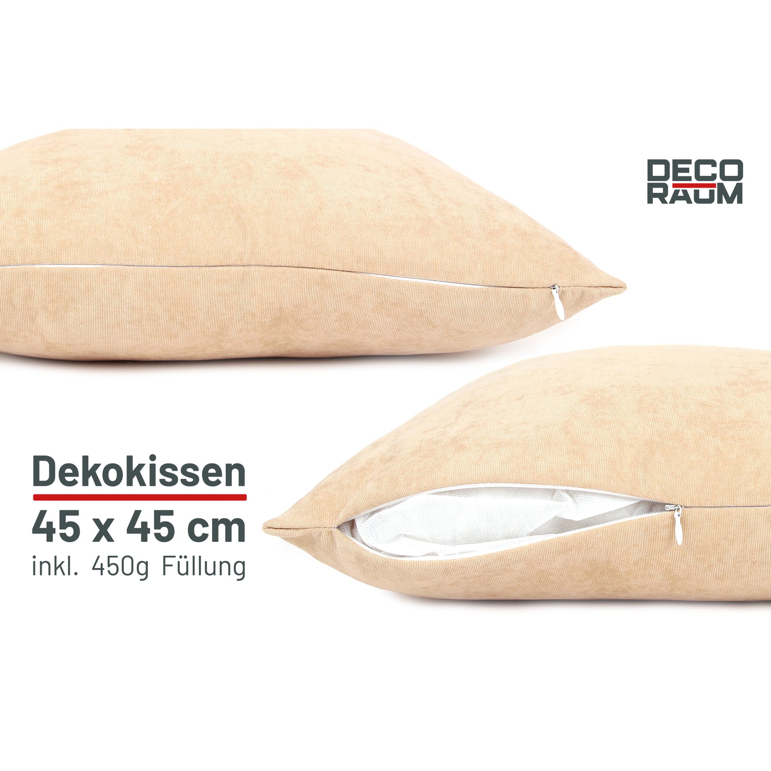 Dekokissen Uni Sand mit Füllung