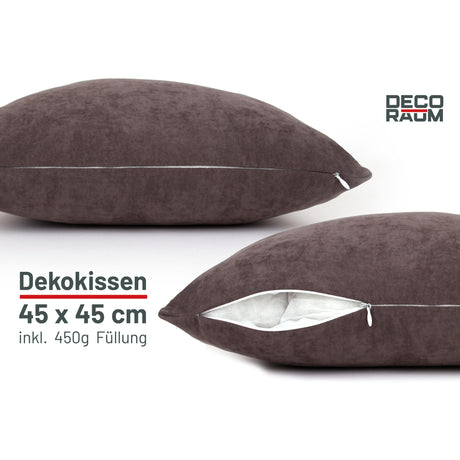 Dekokissen Uni Anthrazit mit Füllung