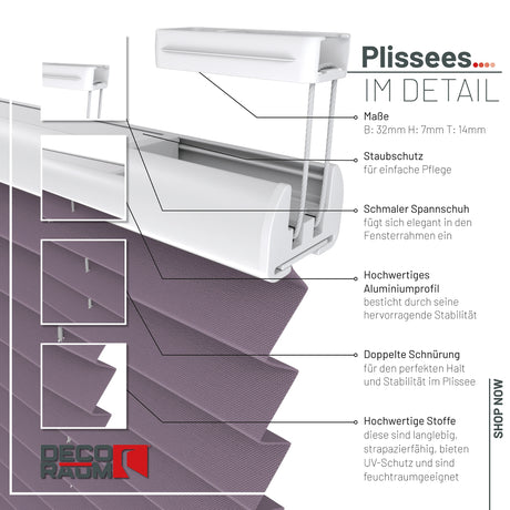 Plissee Basic Blickdicht nach Maß