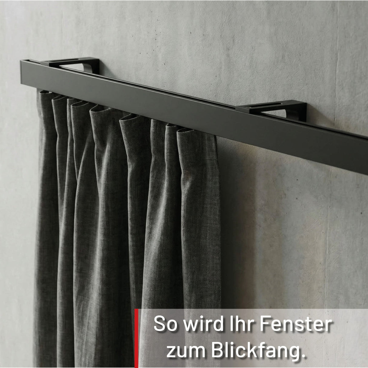 Curtain rail inner track made to measure 1-track black - Loft series