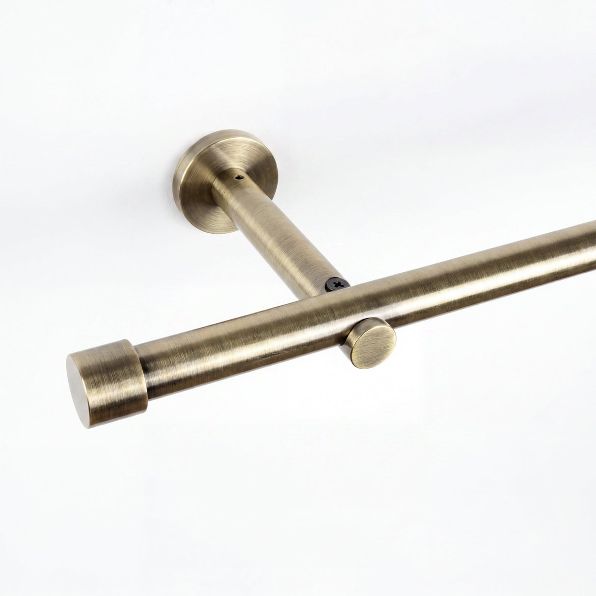 Custom-made curtain rod 25mm 1-track black matt with cap - Style series