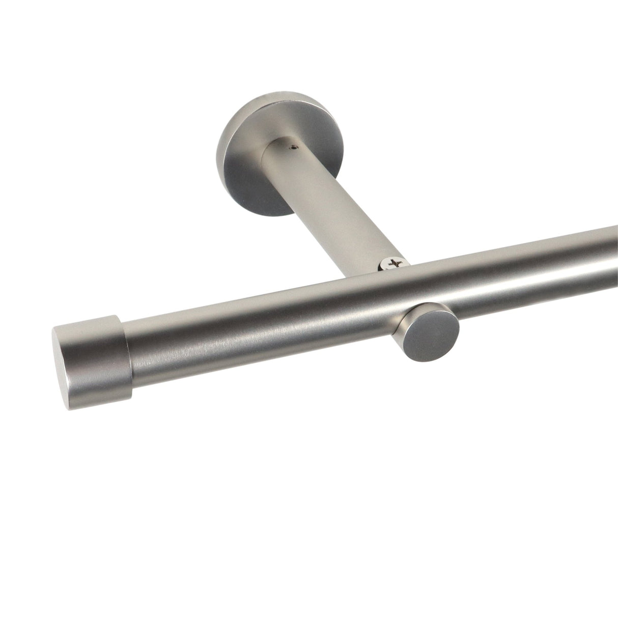Custom-made curtain rod 25mm 1-track black matt with cap - Style series