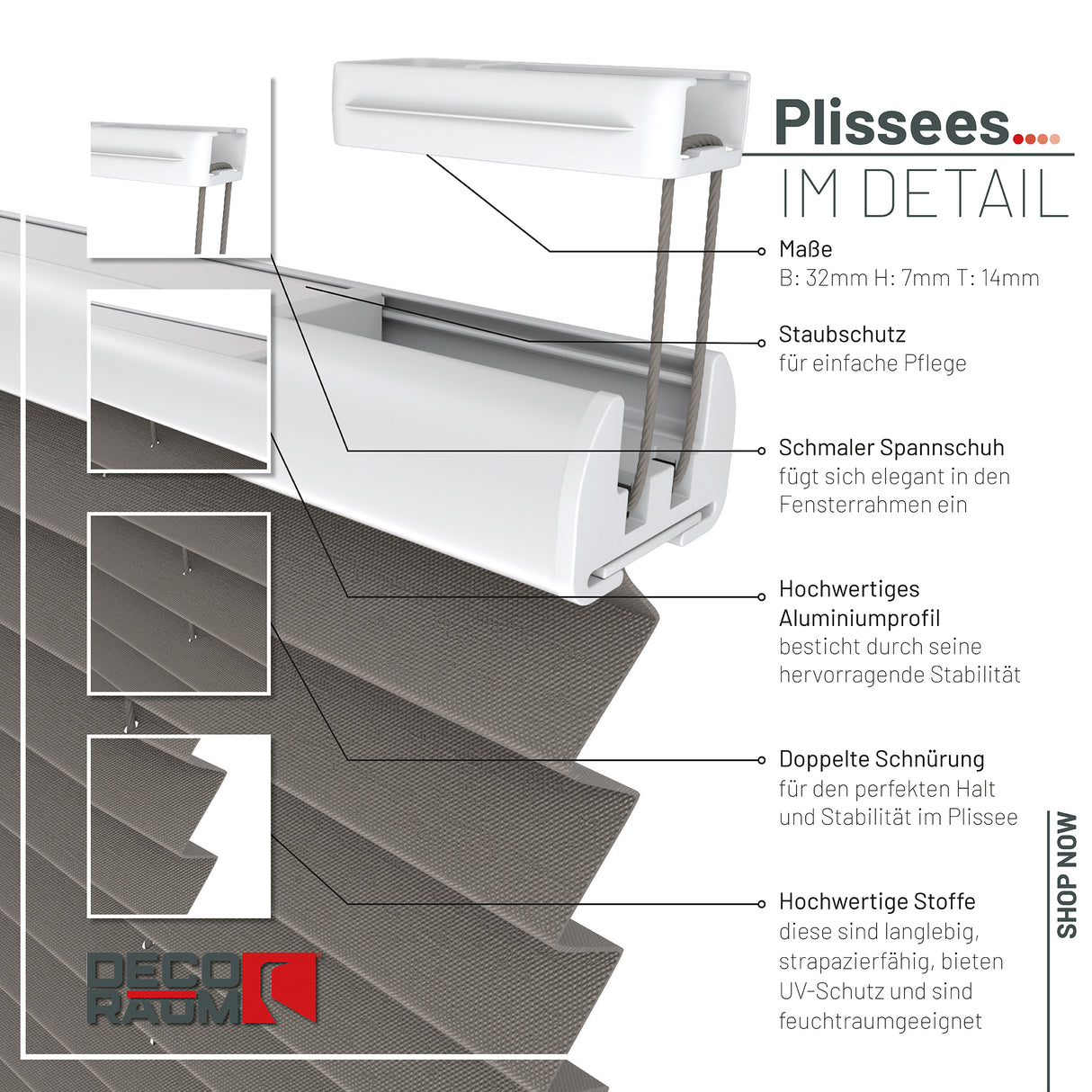 Plissee Basic Thermo nach Maß