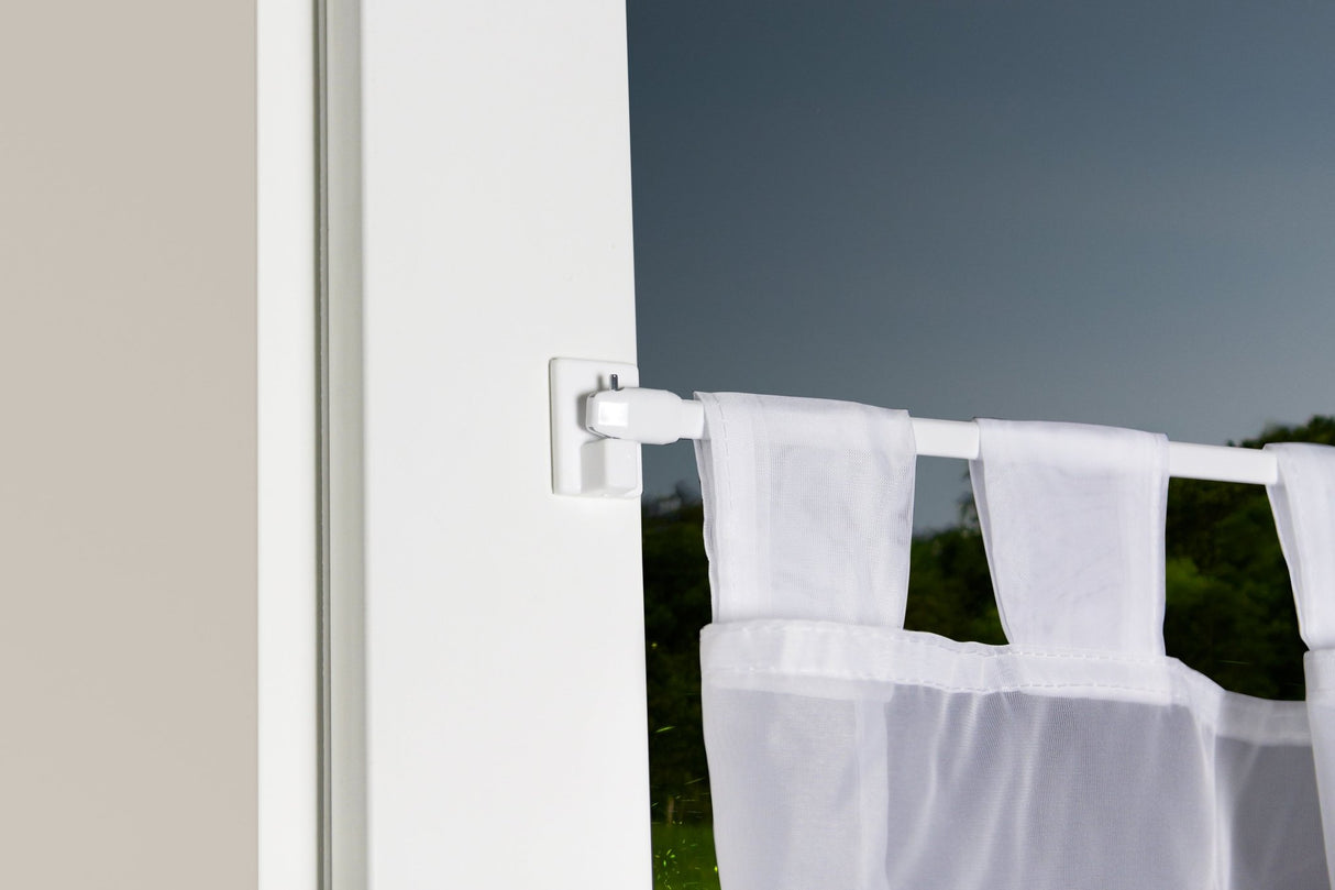 Vitragenstangen Set mit Gardine und Klebehaken