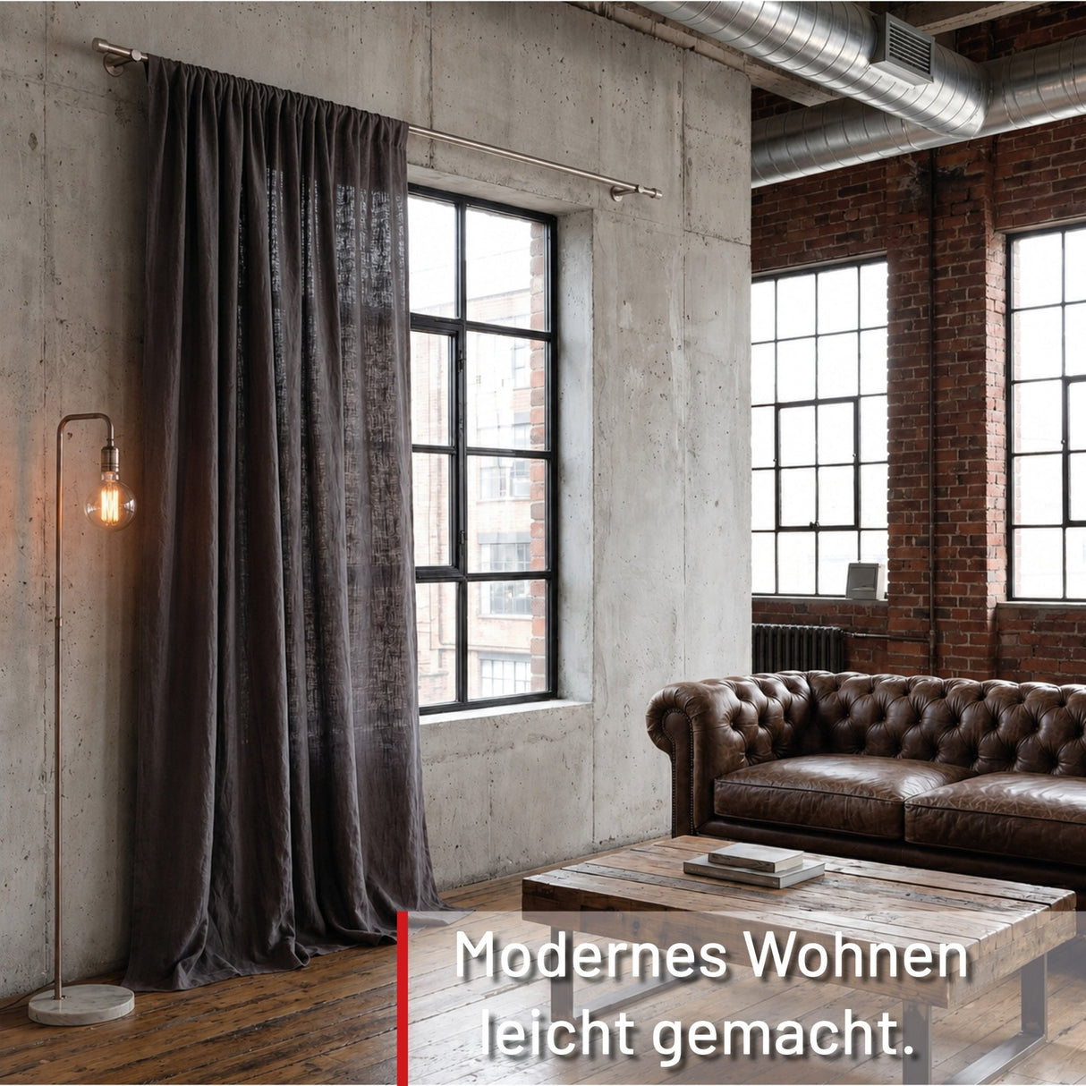 Custom-made curtain rod 25mm 1-track black matt with cap - Style series