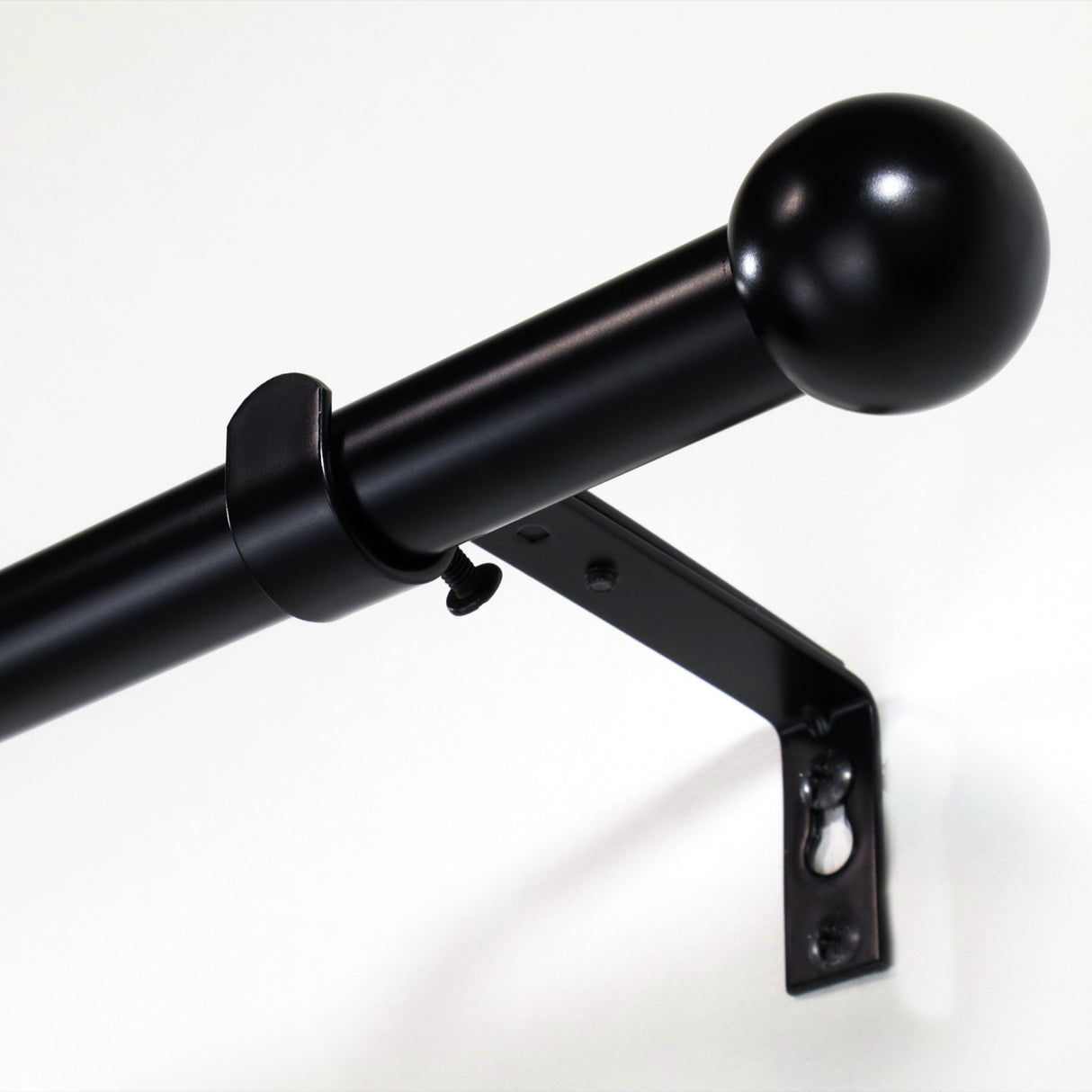 Curtain rod extendable Flexa black matt end piece cap 16/19mm