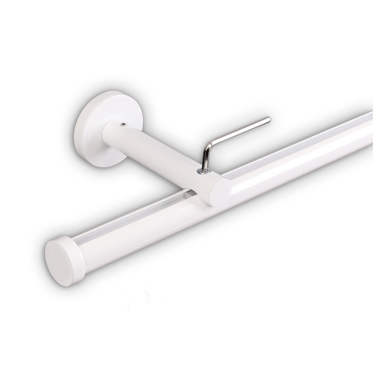 Gardinenstange Innenlauf Modern 20mm Weiß mit Kappe