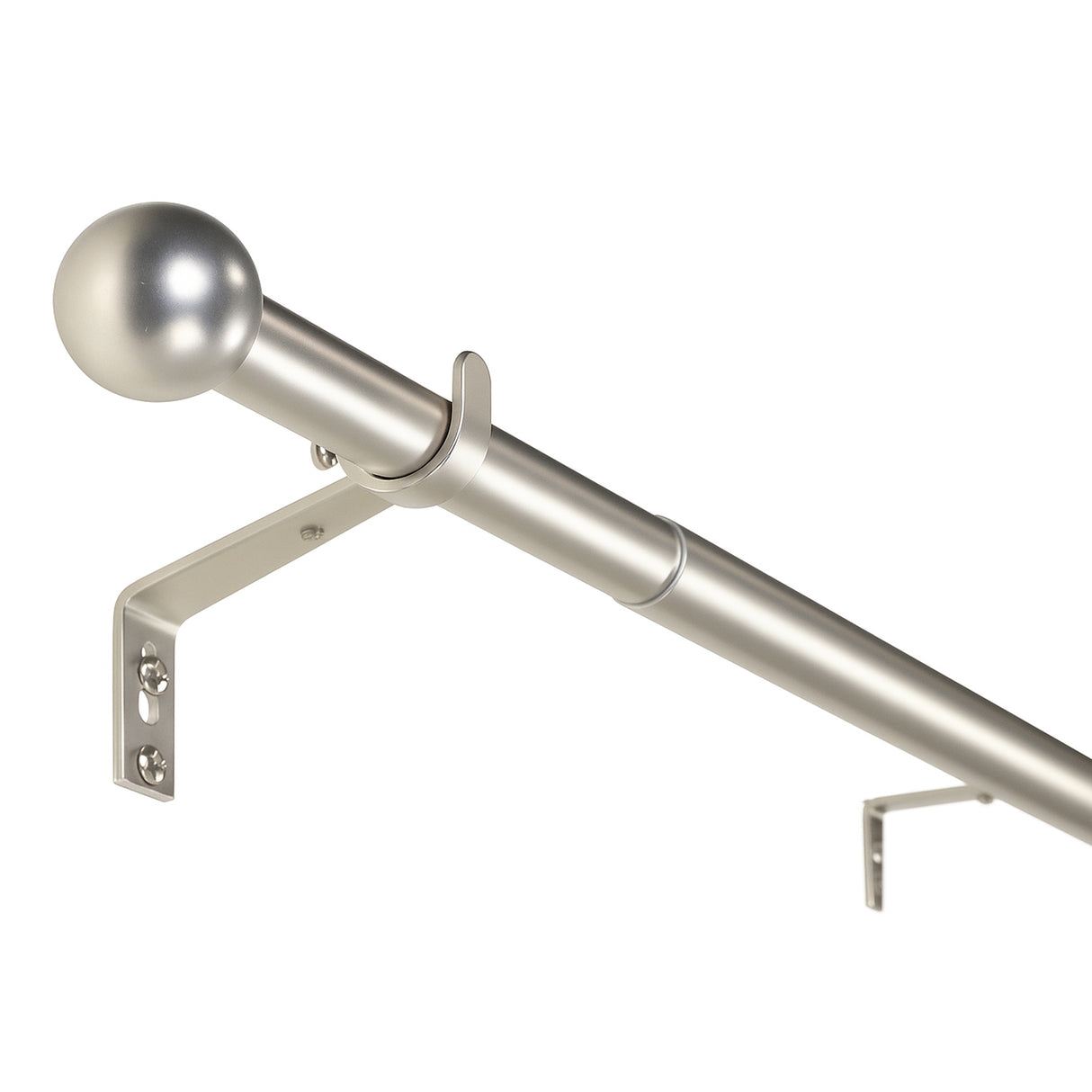 Gardinenstange ausziehbar Flexa Edelstahl-optik Endstück Kugel 16/19mm