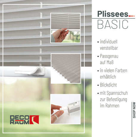 Plissee Basic Blickdicht nach Maß