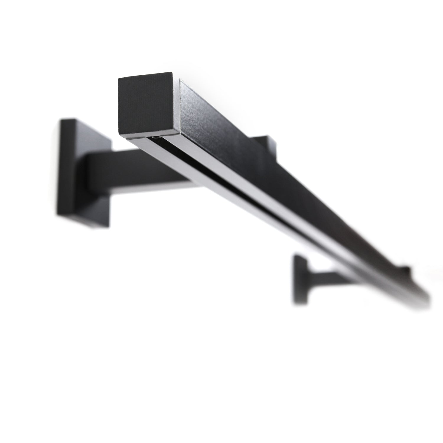 Gardinenschiene Innenlauf auf Maß 1-läufig Schwarz - Serie Cube