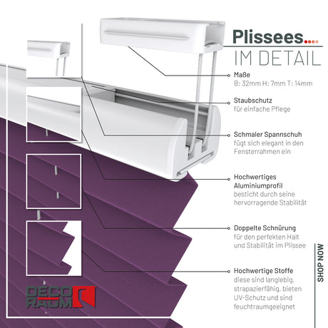 Plissee Basic Blickdicht nach Maß
