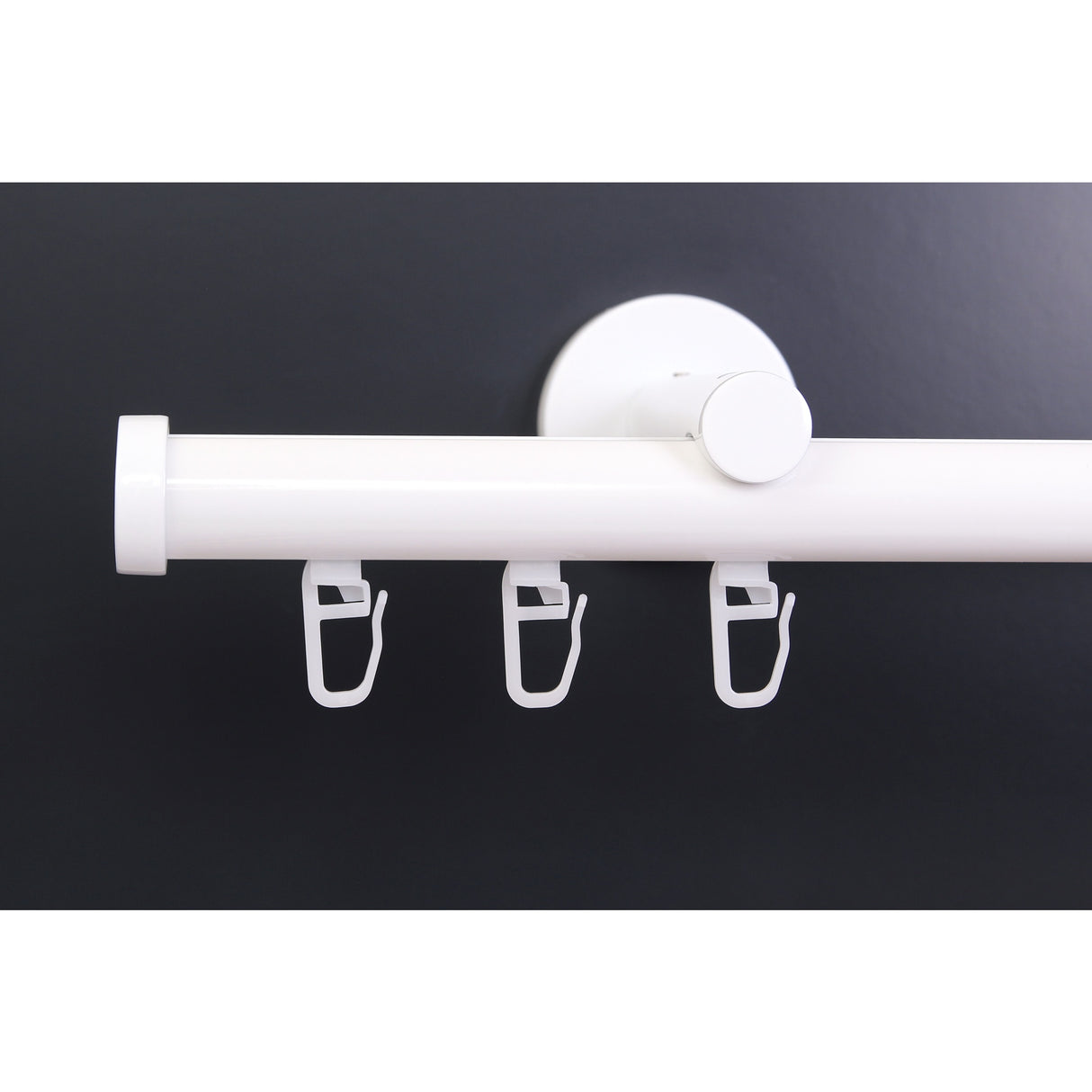 Gardinenstange Innenlauf Modern 20mm Weiß mit Kappe