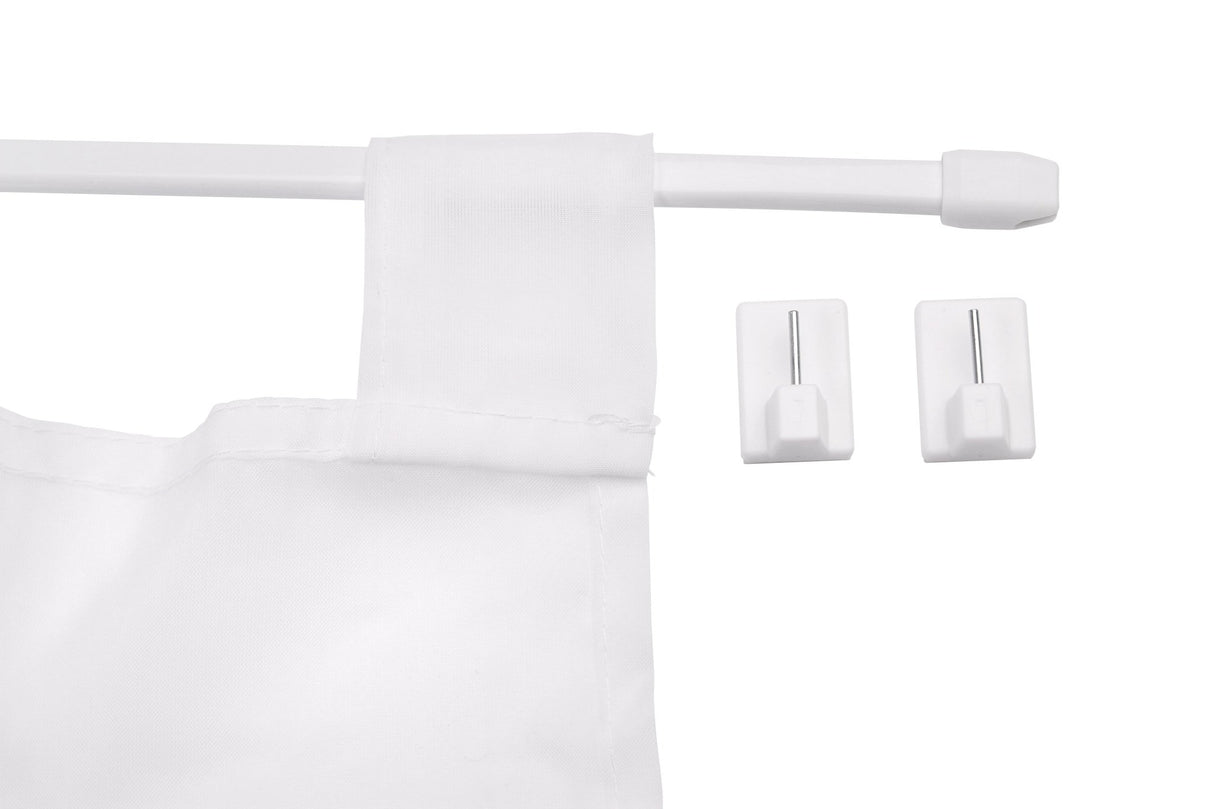 Vitragenstangen Set mit Gardine und Klebehaken