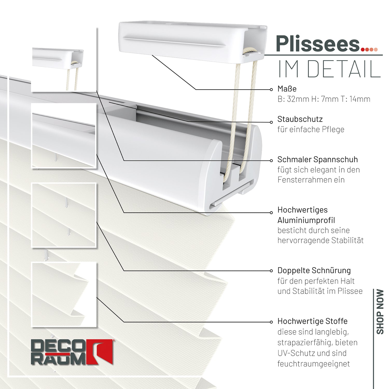 Plissee Basic Blickdicht nach Maß