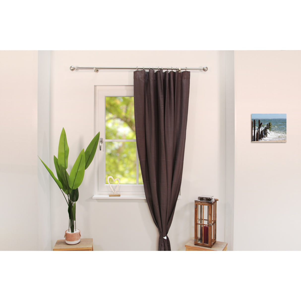 Gardinenstange Style 25mm Edelstahl-optik mit Kugel