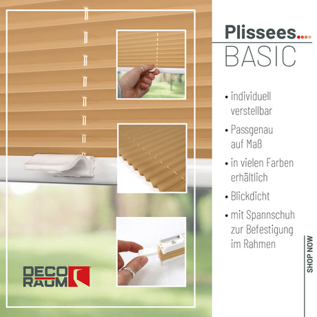 Plissee Basic Blickdicht nach Maß