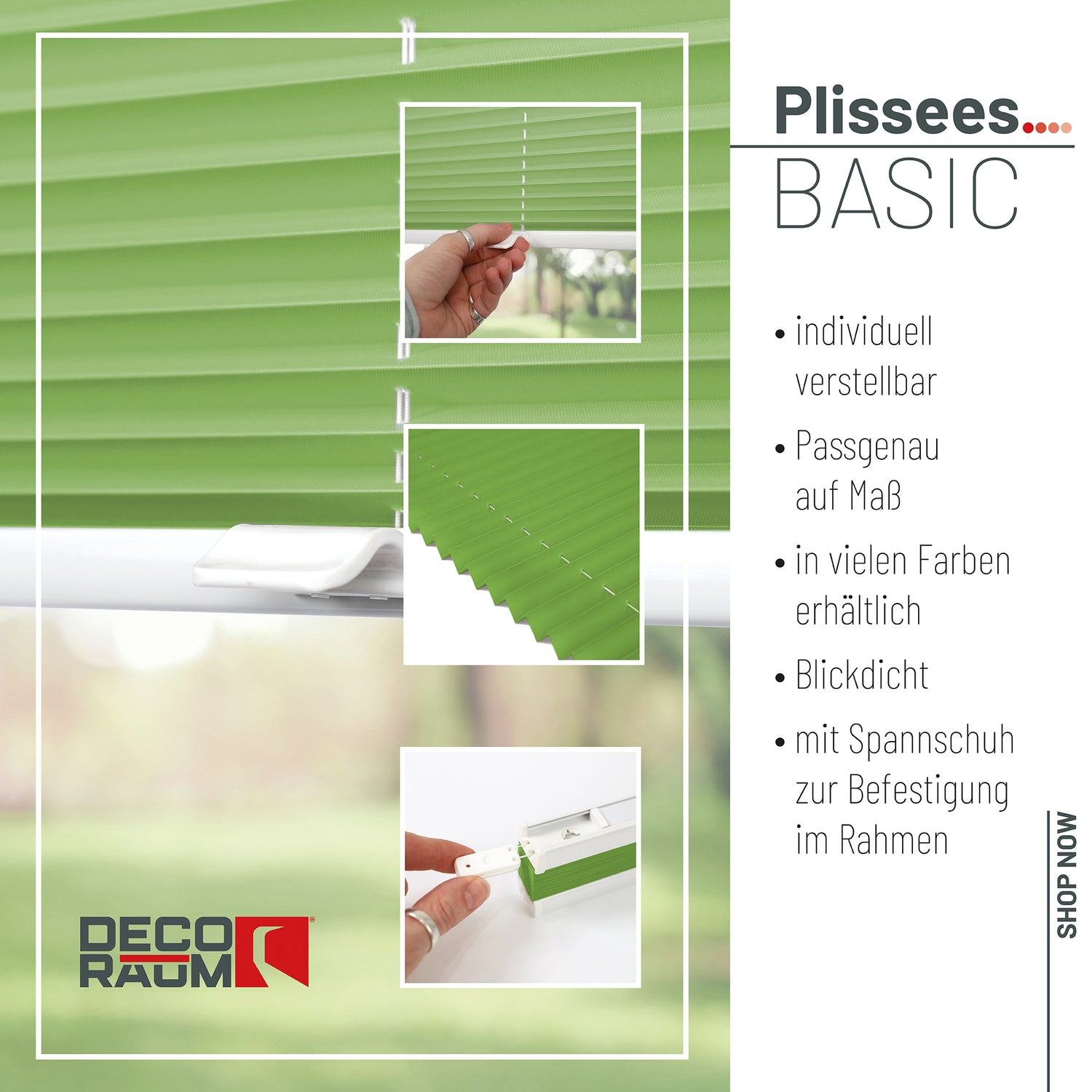 Plissee Basic Blickdicht nach Maß
