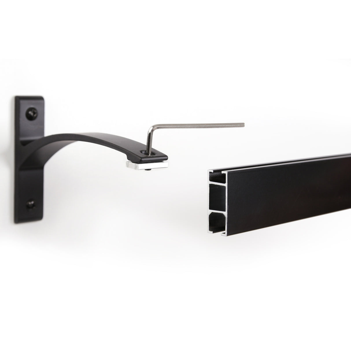 Gardinenschiene Innenlauf Schwarz Curve