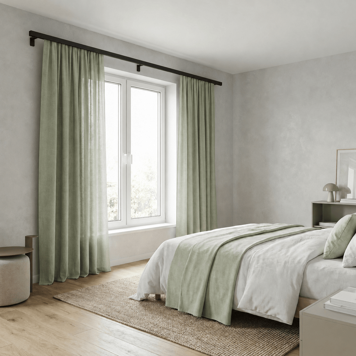 Curtain rail inner track made to measure 1-track black - Loft series