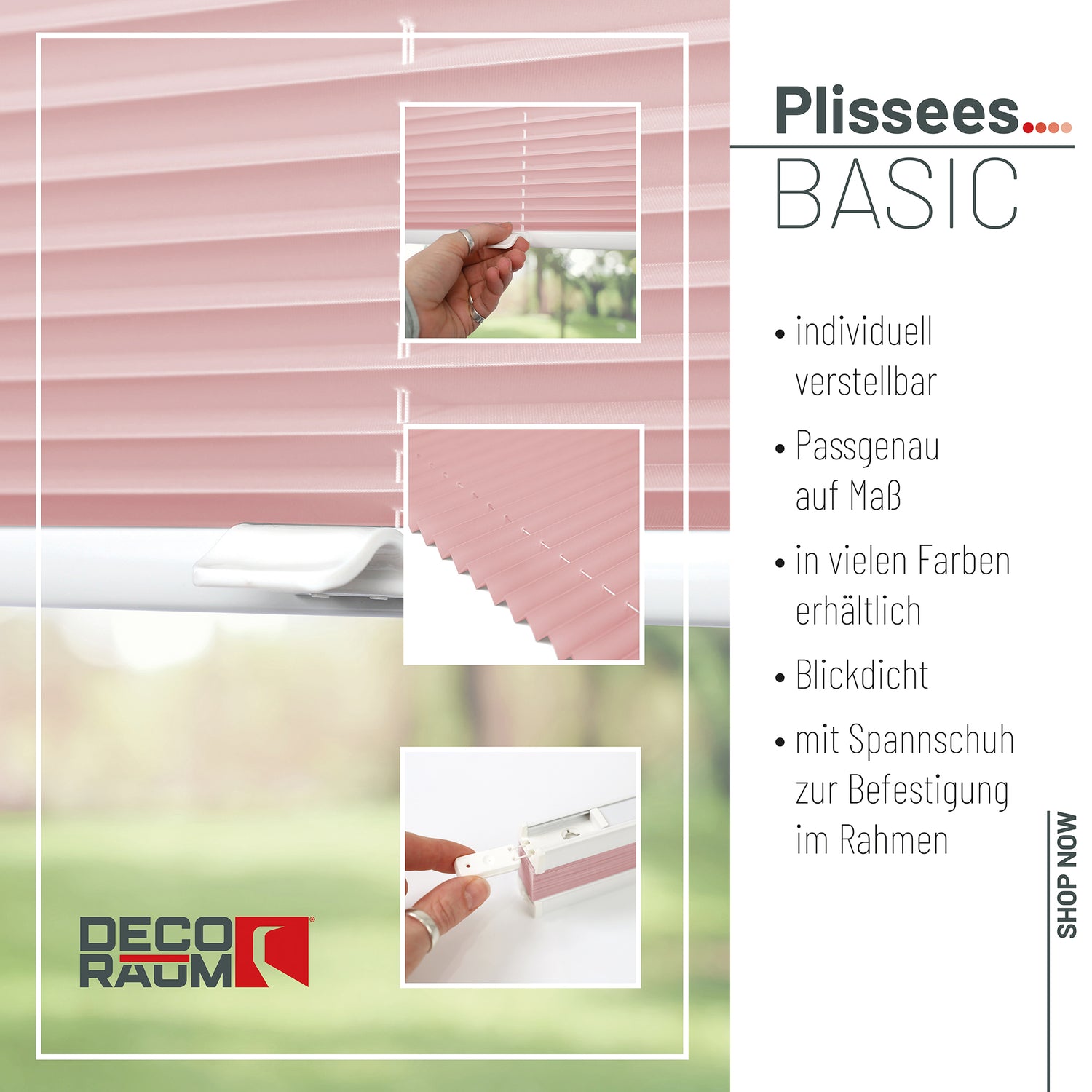 Plissee Basic Blickdicht nach Maß