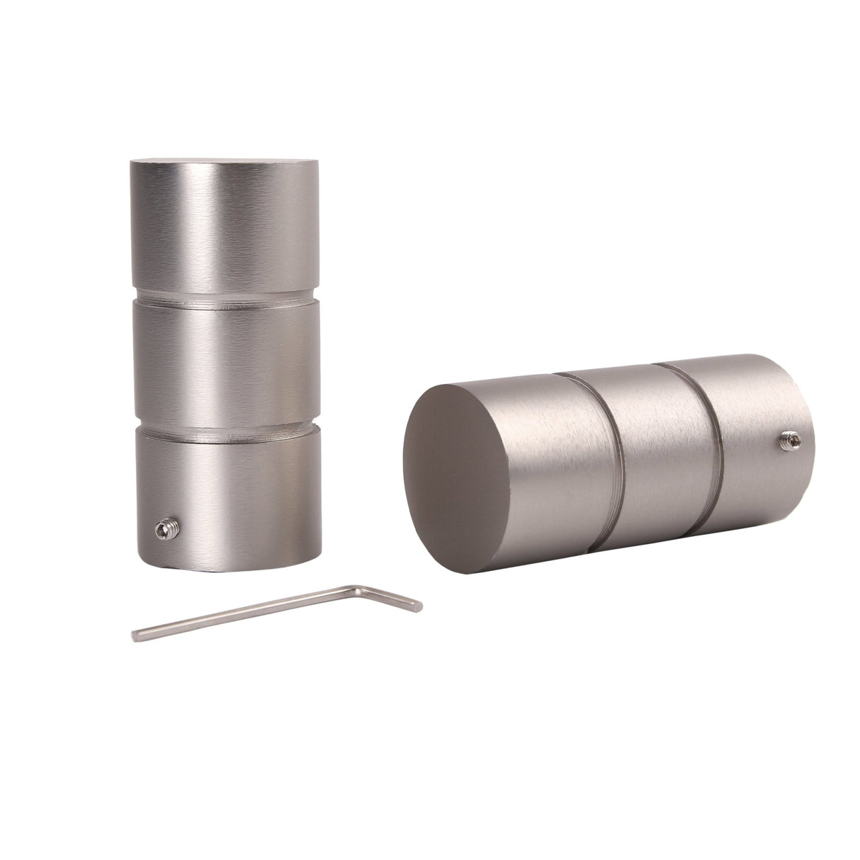 Embout style tringle à rideau aspect inox cylindre 25mm