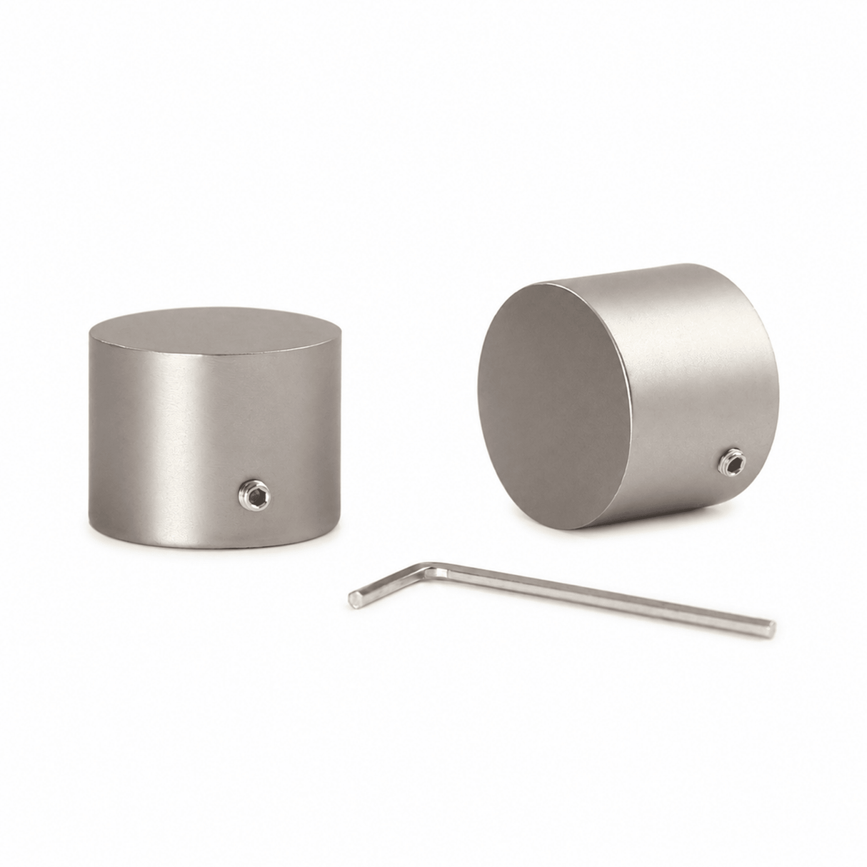 Curtain rod style in stainless steel look end piece cap 25mm