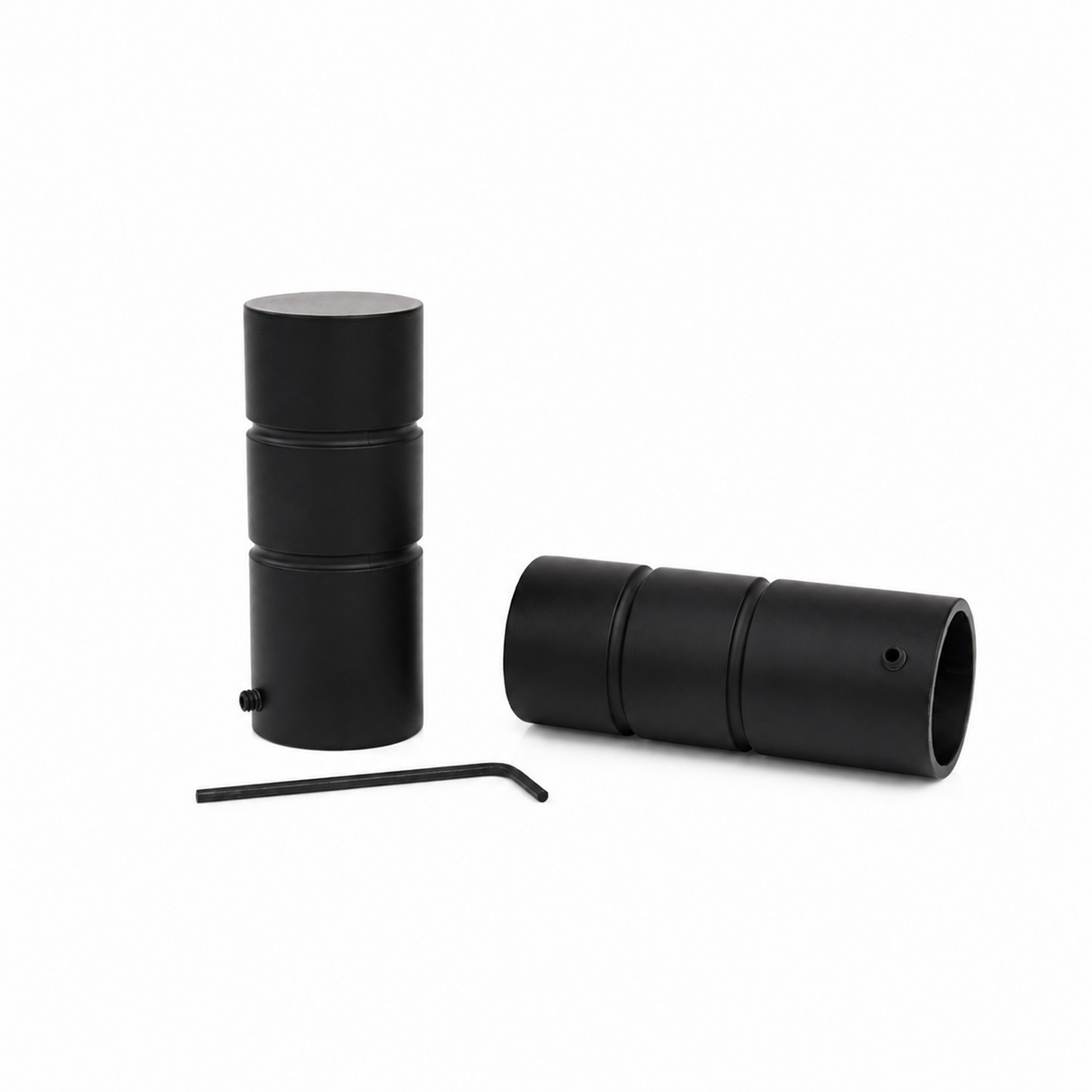 Gardinenstange auf Maß 25mm 1-läufig Schwarz-matt mit Zylinder - Serie Style