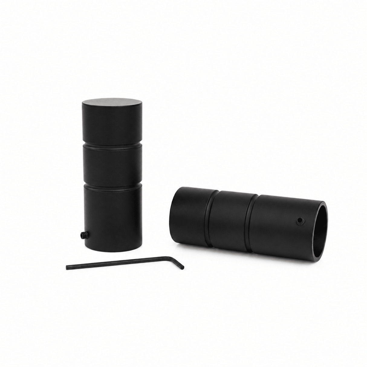 Gardinenstange auf Maß 25mm 1-läufig Schwarz-matt mit Zylinder - Serie Style