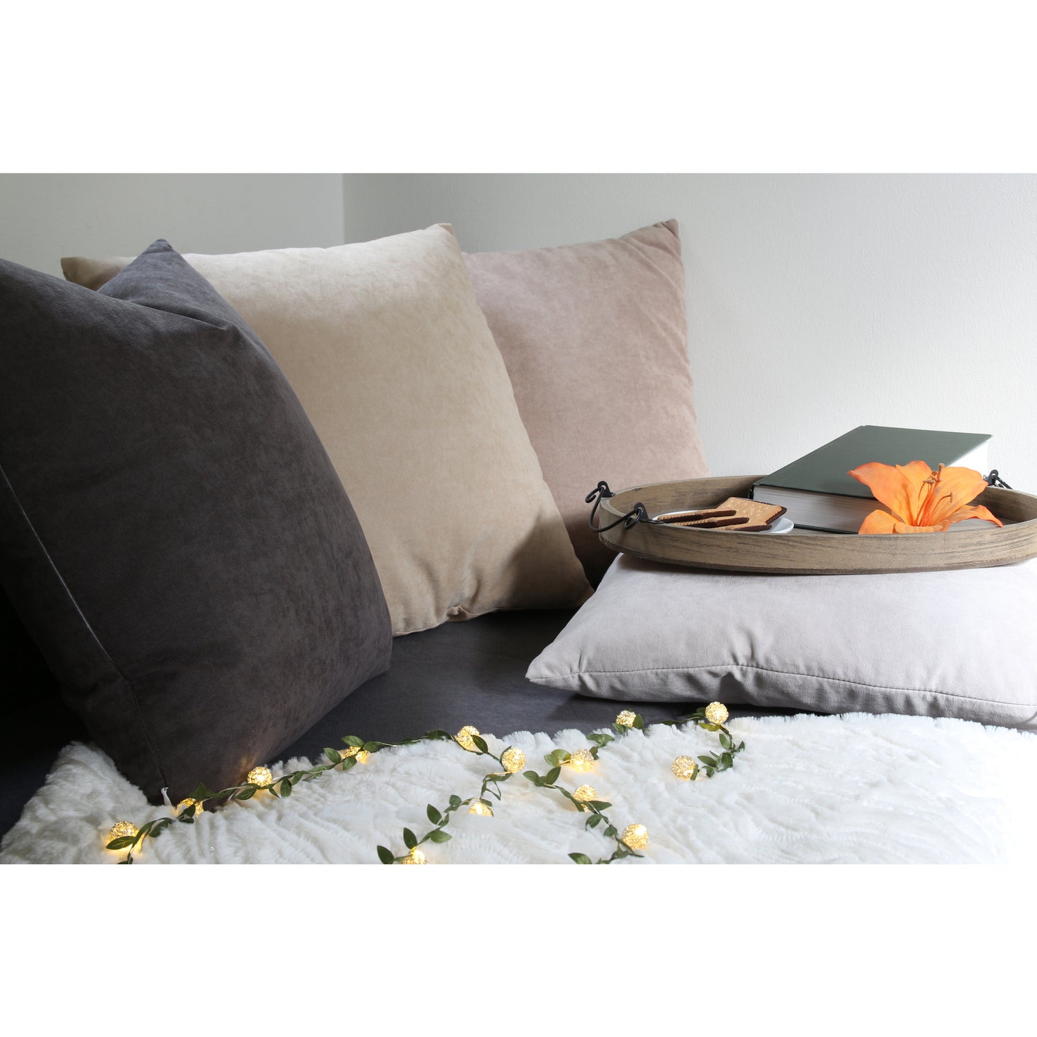 Dekokissen Uni Sand mit Füllung