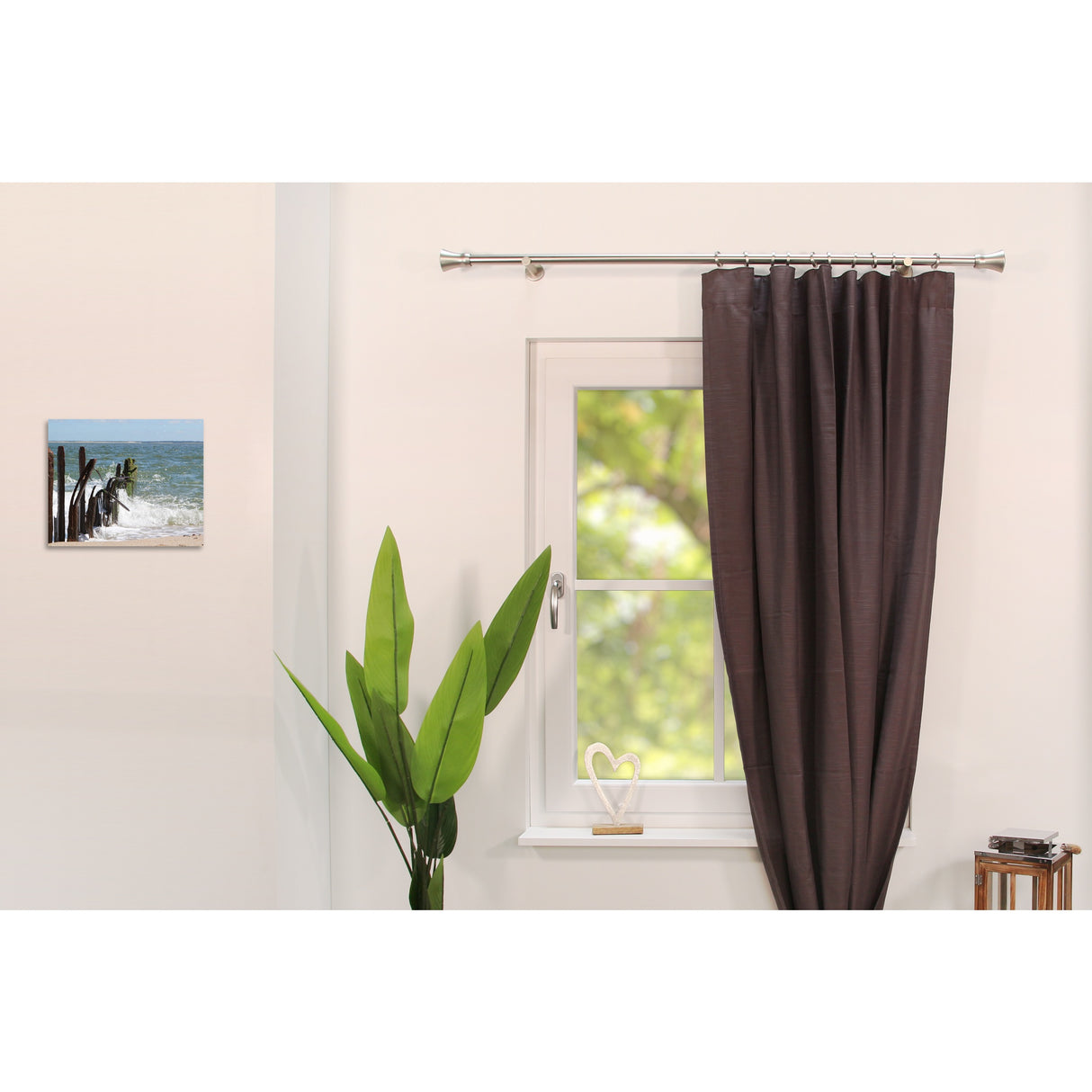 Gardinenstange Style 25mm Edelstahl-optik mit Kegel