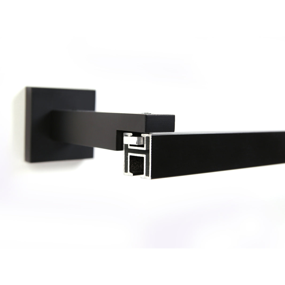 Gardinenschiene Innenlauf auf Maß 1-läufig Schwarz - Serie Cube