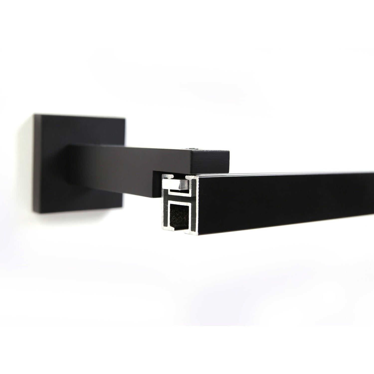 Gardinenschiene Innenlauf auf Maß 1-läufig Schwarz - Serie Cube