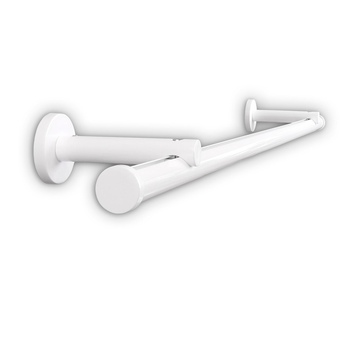 Gardinenstange Innenlauf Modern 20mm Weiß mit Kappe